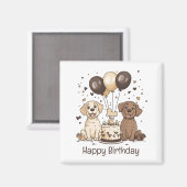Happy Birthday Labrador Retriever Hunde Magnet (Vorderseite/Rückseite)