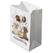 Happy Birthday Labrador Retriever Hunde Mittlere Geschenktüte (Vorderseite Schrägansicht)