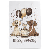 Happy Birthday Labrador Retriever Hunde Mittlere Geschenktüte (Rückseite)