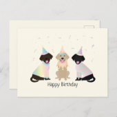 Happy Birthday Labrador Retriever Hunde Postkarte (Vorne/Hinten)