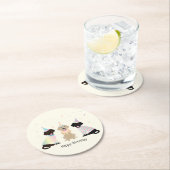 Happy Birthday Labrador Retriever Hunde Runder Pappuntersetzer (Vor Ort)