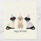 Happy Birthday Labrador Retriever Hunde Weinetikett (Einzelnes Label)