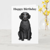 Happy Birthday Labrador Retriever Karte (Gelbe Blume)