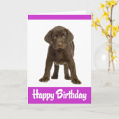 Happy Birthday Labrador Retriever Puppy Dodge Card Karte (Gelbe Blume)