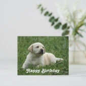 Happy Birthday Labrador Retriever Puppy Post Card Postkarte (Stehend Vorderseite)