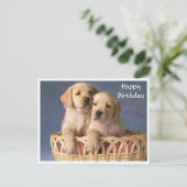 Happy Birthday Labrador Retriever Puppy Post Card Postkarte (Stehend Vorderseite)