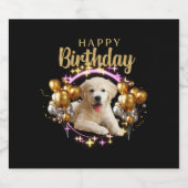 Happy Birthday Labrador Retriever Schaumweinetikett (Einzelnes Label)