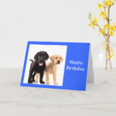 Happy Birthday Labrador Retriever Welpen Card Karte (Gelbe Blume)