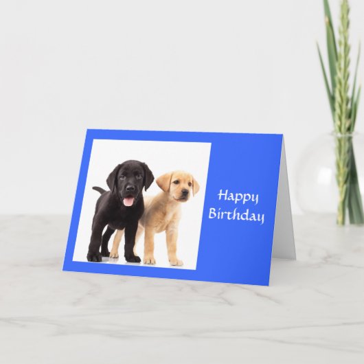 Happy Birthday Labrador Retriever Welpen Card Karte (Vorderseite)