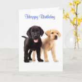 Happy Birthday Labrador Retriever Welpen Card Karte (Gelbe Blume)
