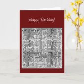 Happy Birthday Labyrinth Karte (Gelbe Blume)