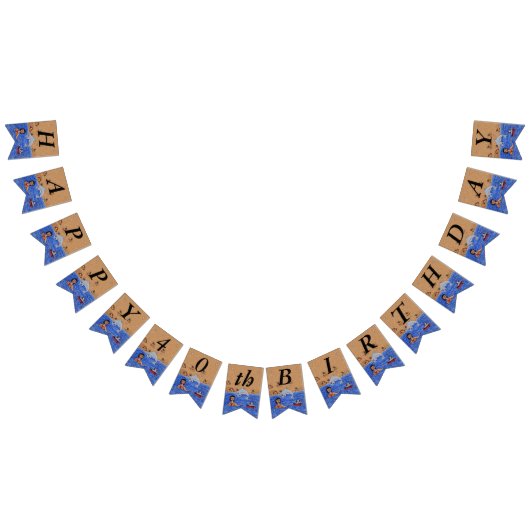 Happy Birthday Lady Cat Schwimmen im Ocean Beach Wimpelkette (Alle)