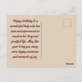 Happy Birthday Lady Grunge Floral 17 Postkarte (Rückseite)