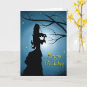 Happy Birthday Lady Violine spielen Karte (Gelbe Blume)