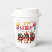 Happy Birthday Ladybugs Paper Cups Pappbecher (Rückseite)