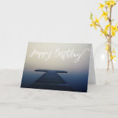 Happy Birthday Lake Dock Boat Karte (Gelbe Blume)