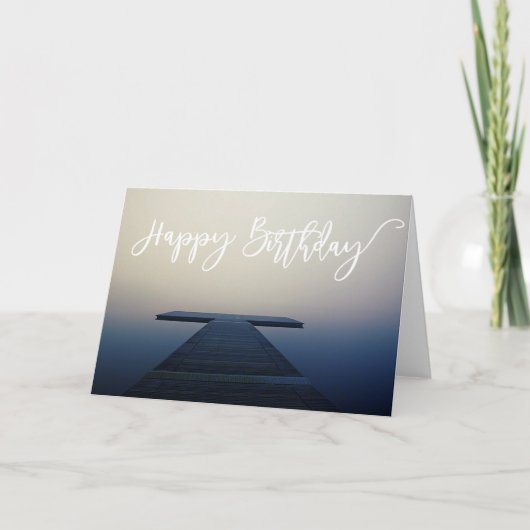 Happy Birthday Lake Dock Boat Karte (Vorderseite)