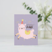 Happy Birthday Lama Postkarte (Stehend Vorderseite)