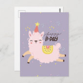 Happy Birthday Lama Postkarte (Vorne/Hinten)