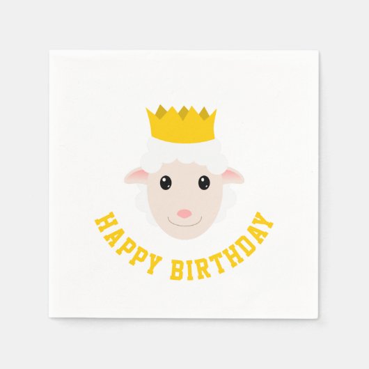 Happy Birthday Lamb Serviette (Vorderseite)
