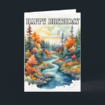 Happy Birthday Landschaft Außenbereich Karte<br><div class="desc">Diese einzigartige Geburtstagskarte zeigt einen lebendigen Tag im Freien. Bitte passen Sie alle verfügbaren Optionen nach Ihren Wünschen an.</div>