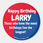 Happy Birthday LARRY Magnet (Vorne)