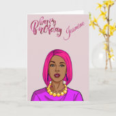 Happy Birthday Latina Ethnic Karte (Gelbe Blume)