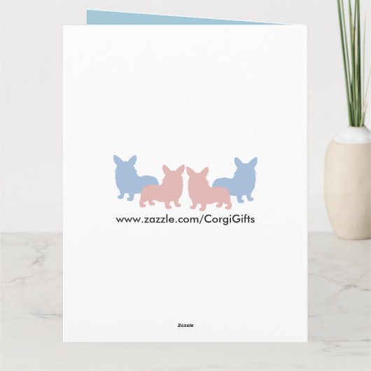 Happy Birthday Laughing Corgi Cartoon Karte (Rückseite)