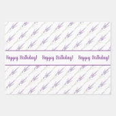 Happy Birthday Lavender Blume Geschenkpapier Set (Vorderseite 2)