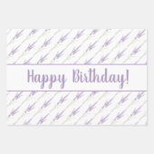 Happy Birthday Lavender Blume Geschenkpapier Set (Vorderseite)
