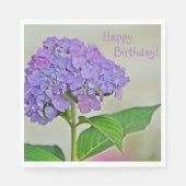 Happy Birthday Lavender Hydrangea Serviette (Vorderseite)