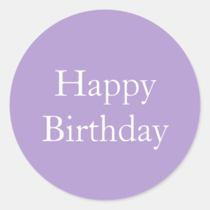 Happy Birthday Lavender Lila Custom Color 2025 Runder Aufkleber