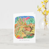 Happy Birthday Lazy Lizard Wüste Landschaftskarte Karte (Gelbe Blume)