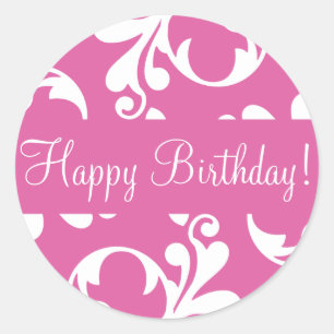 Happy Birthday Leaf Blüh Envelope Sticker Siegel