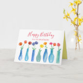 Happy Birthday Lehrer Rose Blume Bouquet Karte (Gelbe Blume)