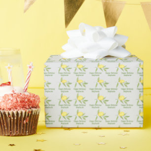 Happy Birthday Lemon Pattern Geschenkpapier