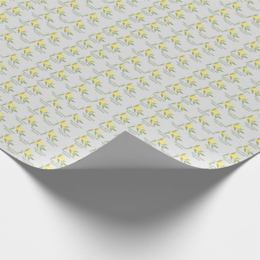 Happy Birthday Lemon Pattern Geschenkpapier (Ecke)
