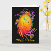 Happy Birthday Leo Karte (Gelbe Blume)