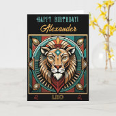 Happy Birthday Leo Zodiac Design Karte (Gelbe Blume)