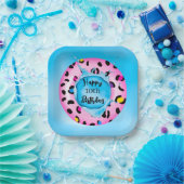 Happy Birthday Leopard Float Splash Custom Age Pappteller (Party)