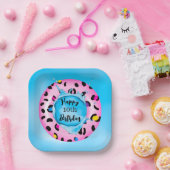 Happy Birthday Leopard Float Splash Custom Age Pappteller (Party)