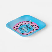 Happy Birthday Leopard Float Splash Custom Age Pappteller (Gewinkelt)