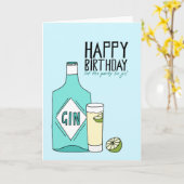 Happy Birthday Let the party Be Gin Card Karte (Gelbe Blume)