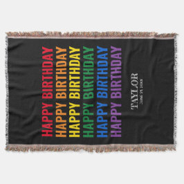 Happy Birthday LGBT Pride LGBTQ Transgender Decke