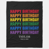 Happy Birthday LGBT Pride LGBTQ Transgender Fleecedecke (Vorderseite)