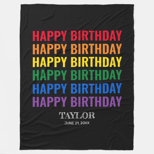 Happy Birthday LGBT Pride LGBTQ Transgender Fleecedecke (Vorderseite)