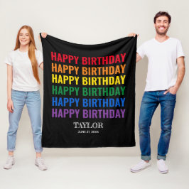 Happy Birthday LGBT Pride LGBTQ Transgender Fleecedecke