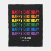 Happy Birthday LGBT Pride LGBTQ Transgender Fleecedecke (Vorderseite)