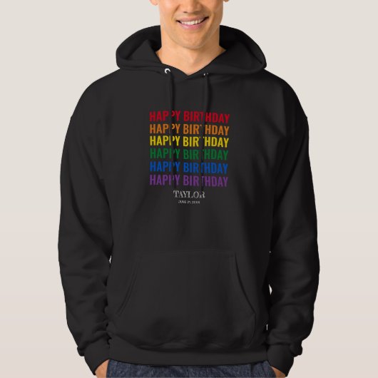 Happy Birthday LGBT Pride LGBTQ Transgender Hoodie (Vorderseite)