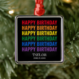 Happy Birthday LGBT Pride LGBTQ Transgender Ornament Aus Metall
